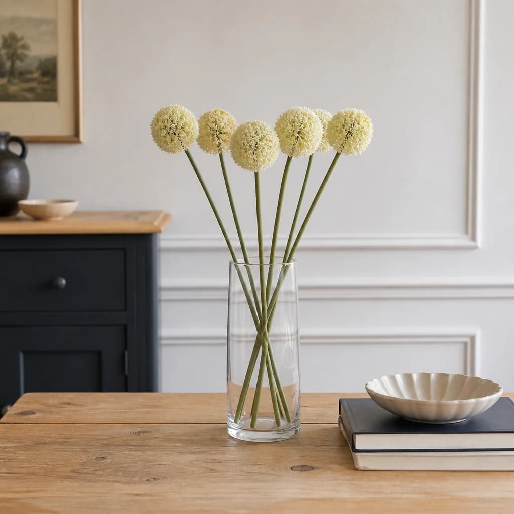 Cream Allium Stem — Pack of 5 - Artificial plants & flowers, photo 1 of 3