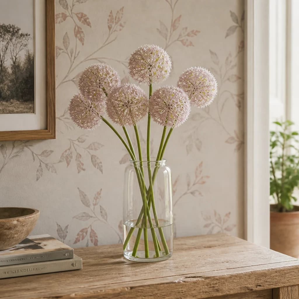Lilac Medium Allium Stem — Pack of 5 - Artificial plants & flowers, photo 1 of 5