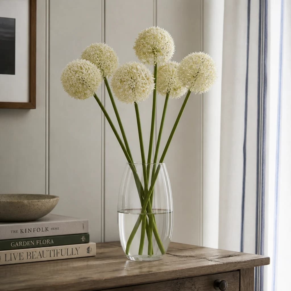 Cream Medium Allium Stem — Pack of 5 - Artificial plants & flowers, photo 1 of 5