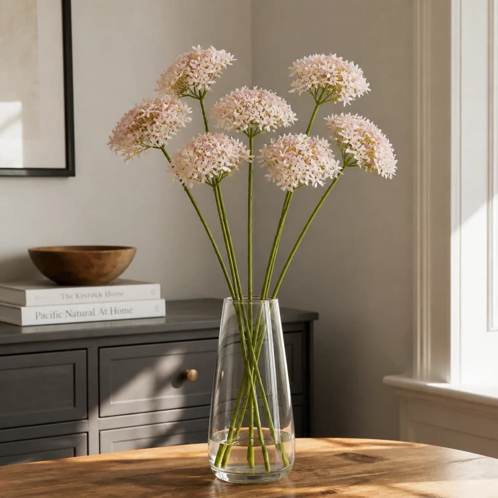 Pink Crown Hydrangea Stem — Pack of 5 - Artificial plants & flowers, photo 1 of 3