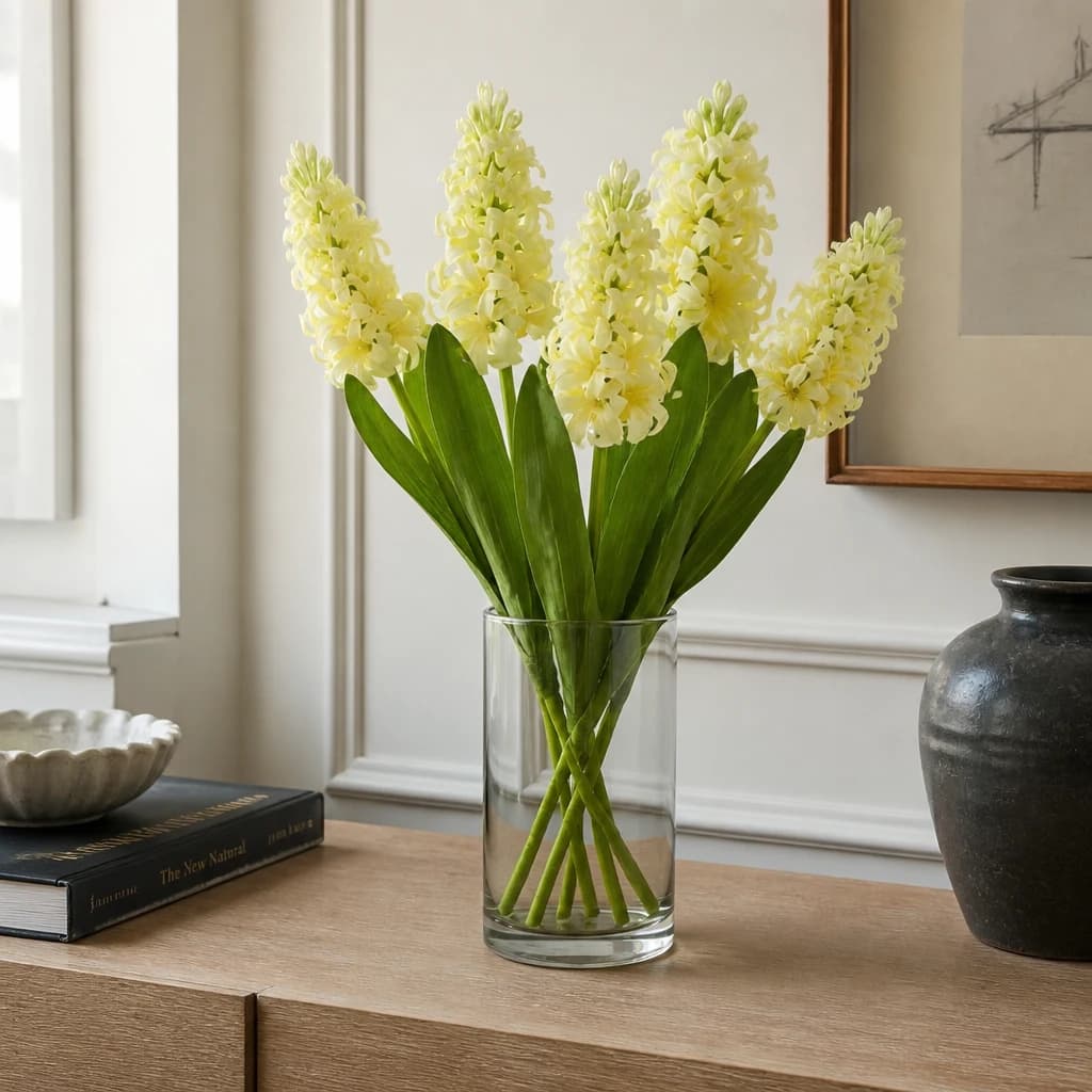 Yellow Hyacinth Stem — Pack of 5 - Artificial plants & flowers, photo 1 of 5