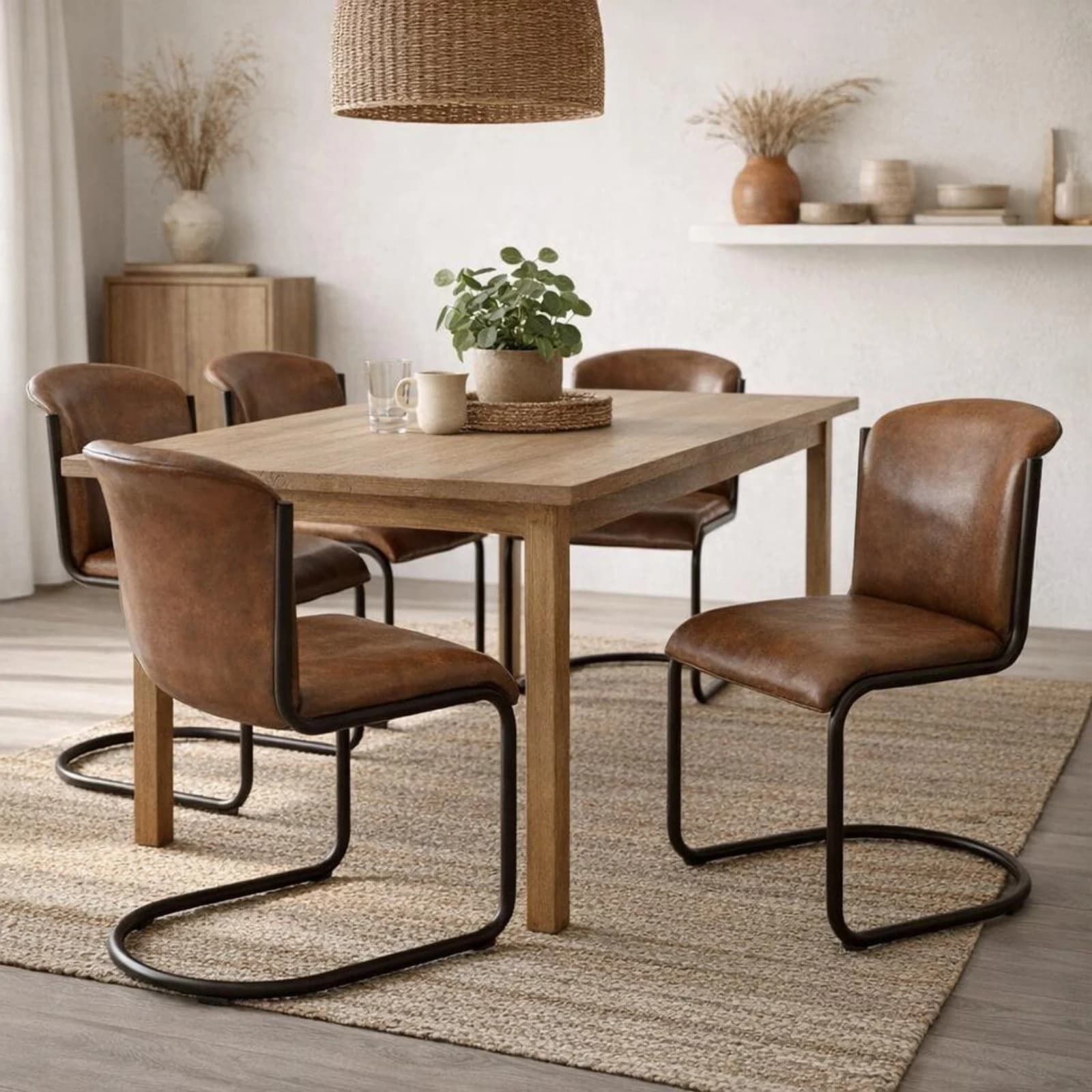Billy Leather Curved Dining Chair - Chairs, photo 2 of 6