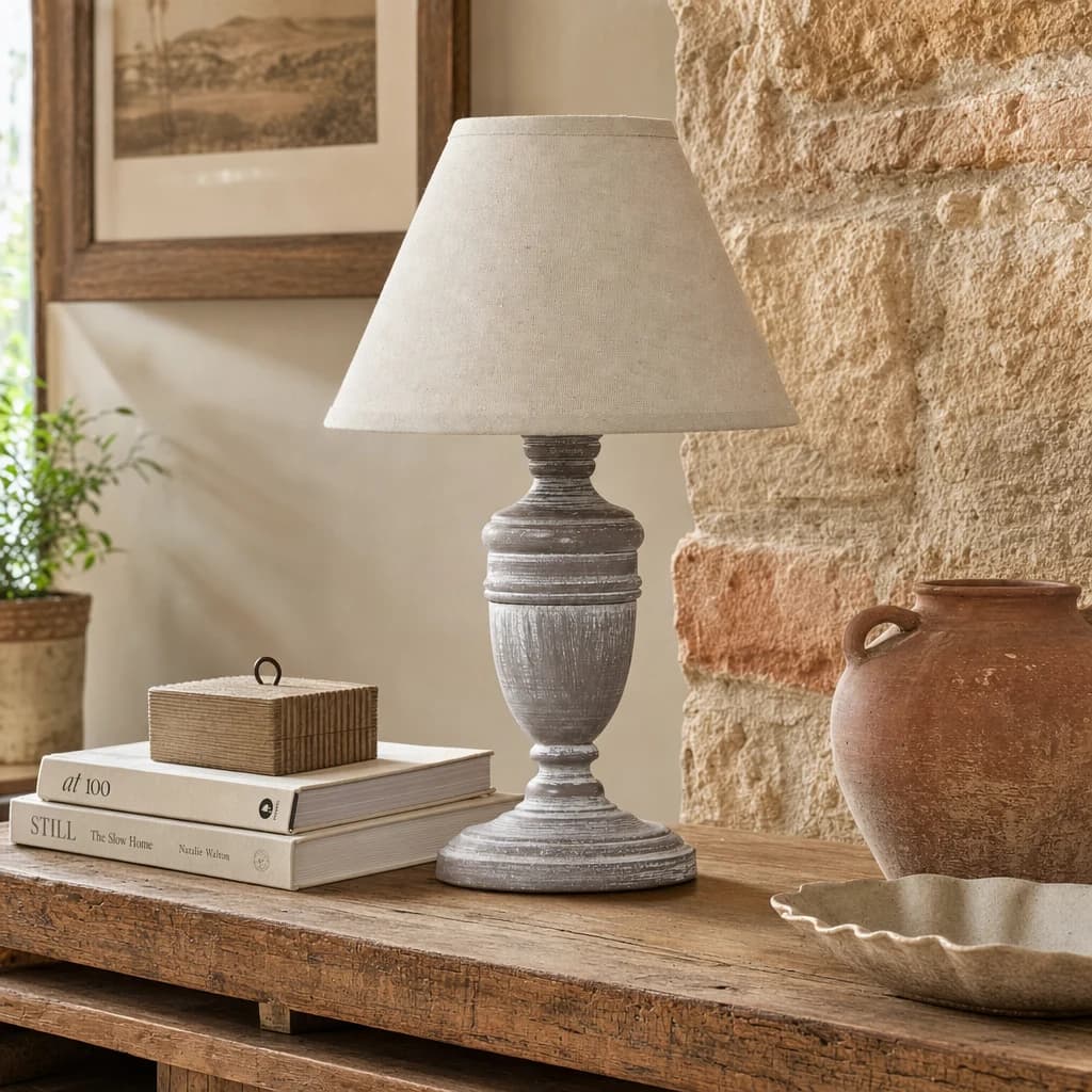 Metis Urn Table Lamp With Linen Shade - Vases, photo 1 of 4