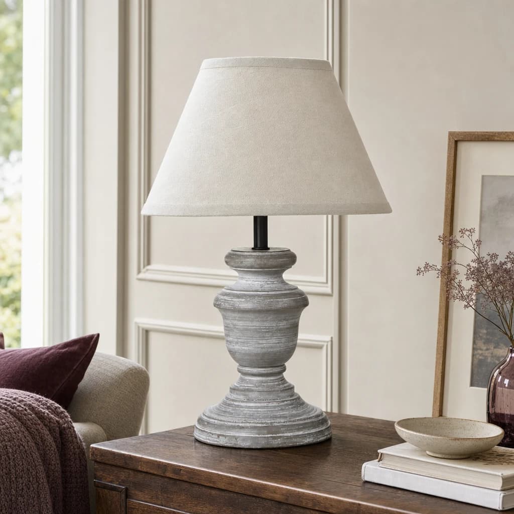 Belluno Urn Table Lamp With Linen Shade - Vases, photo 1 of 4