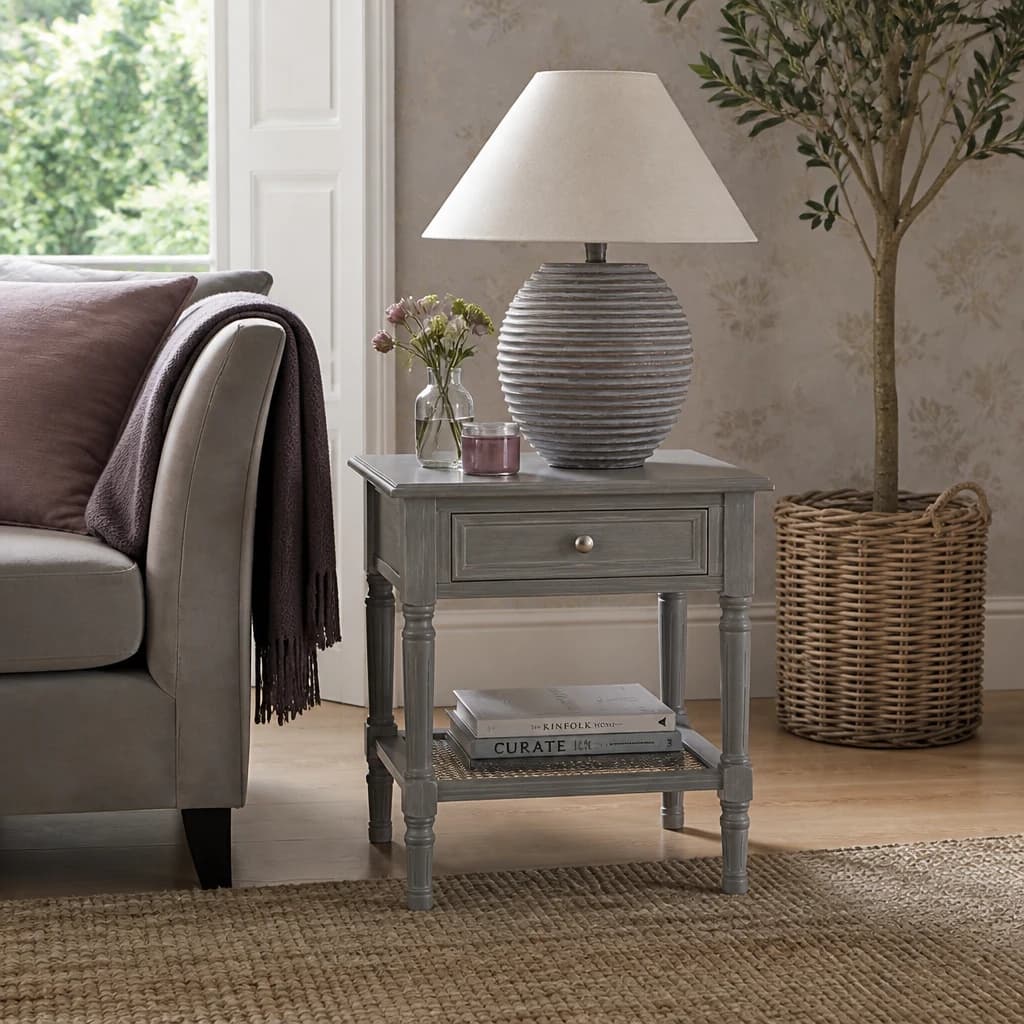 The Serene Collection One Drawer Side Table