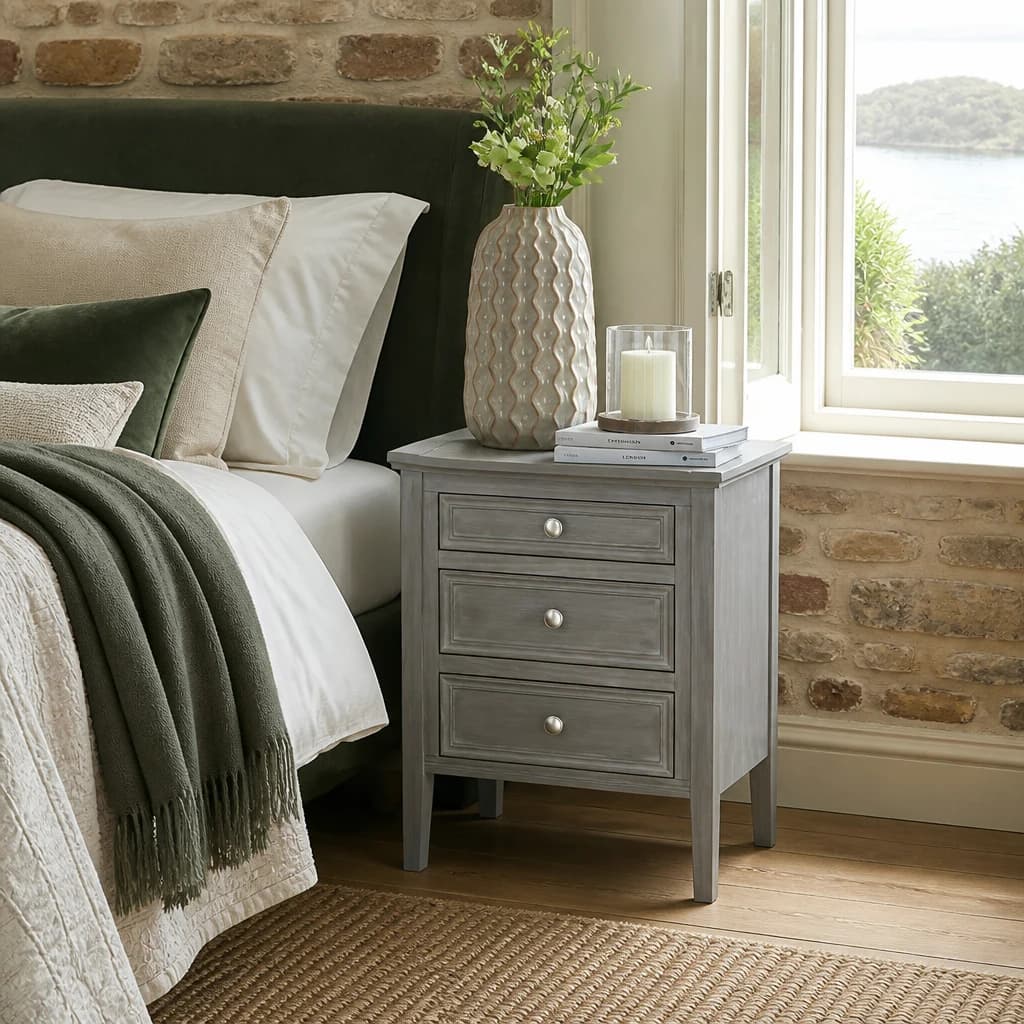 The Serene Collection Three Drawer Bedside Table - Bedside tables, photo 1 of 5