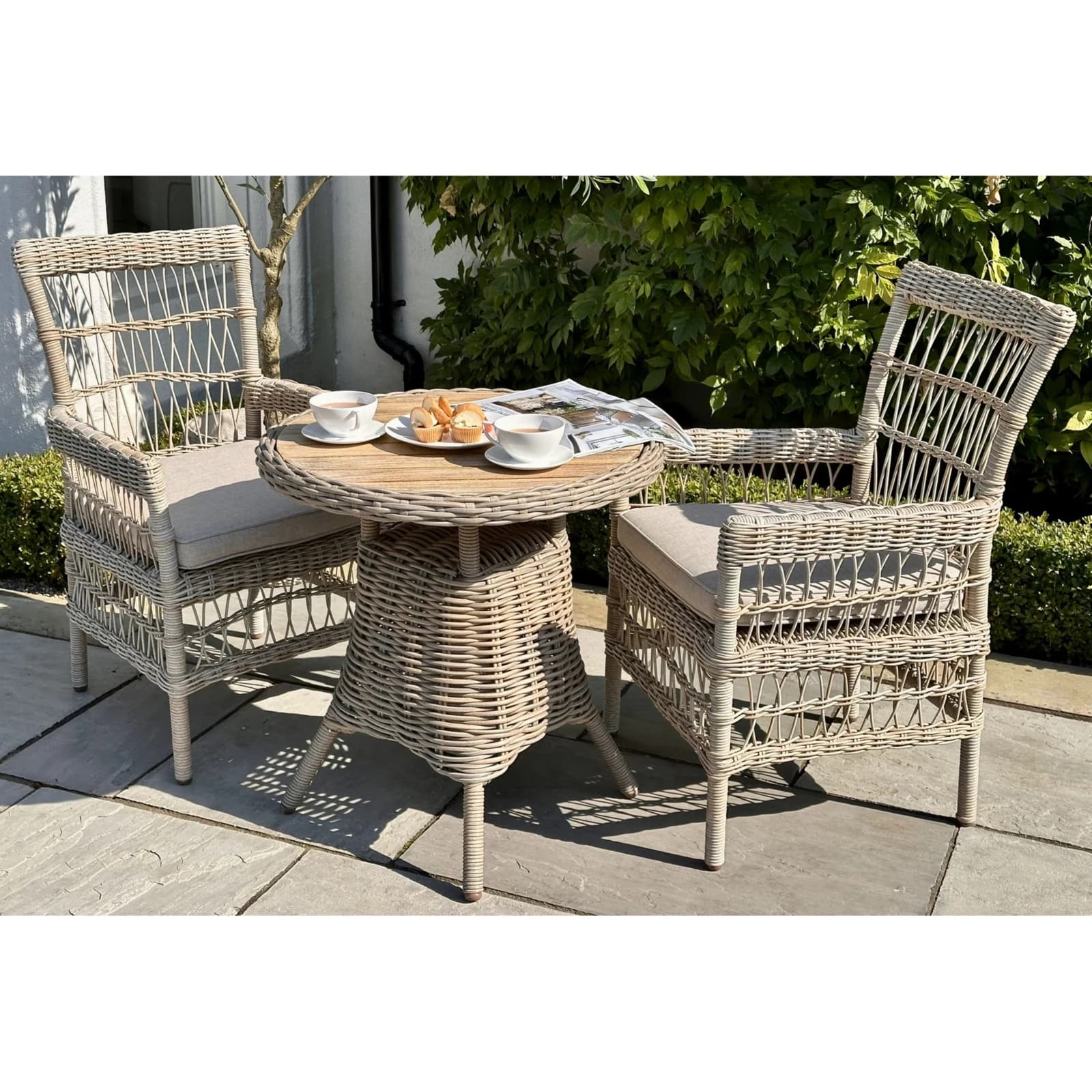 Amalfi Collection Outdoor Bistro Table With Wood Top - Outdoor, photo 2 of 5