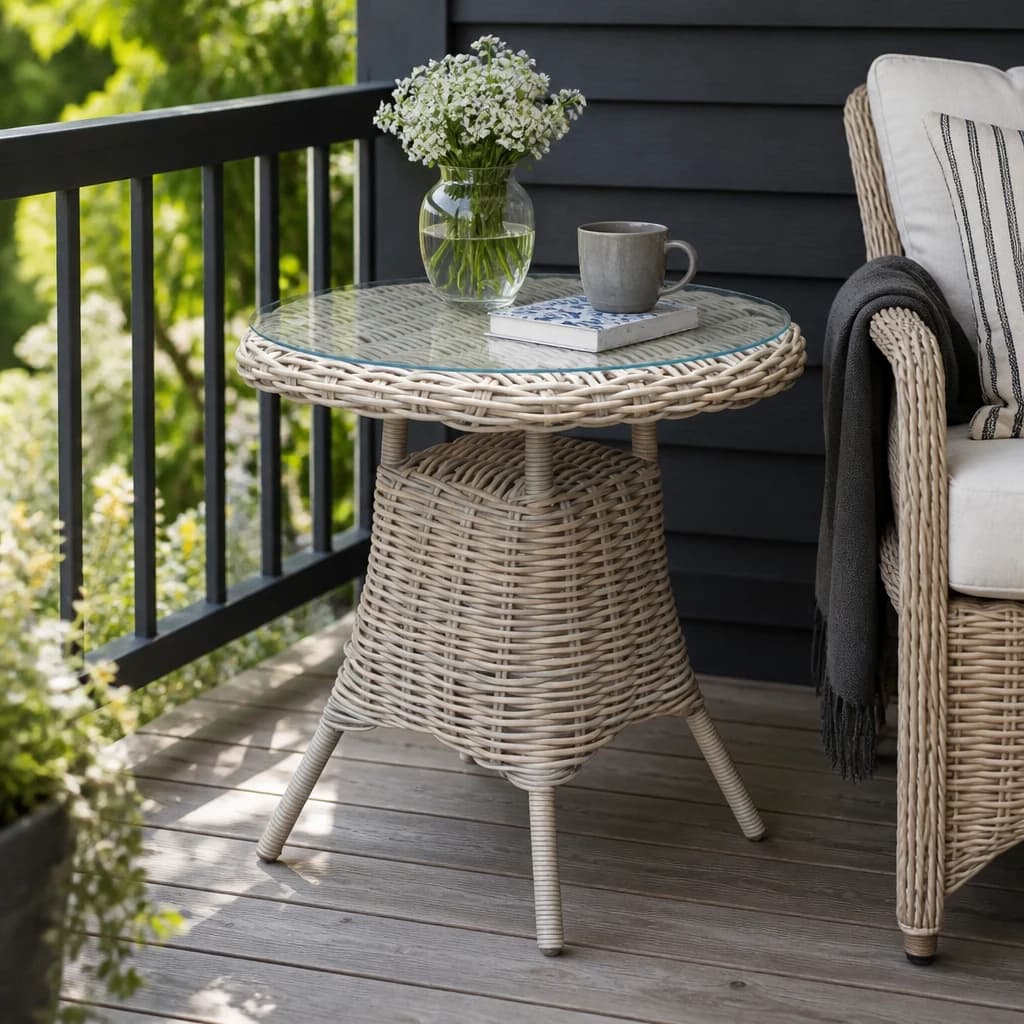 Amalfi Collection Outdoor Bistro Table With Glass Top - Outdoor, photo 1 of 3