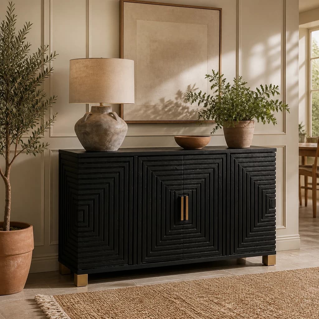 Lennox Black 2 Door Sideboard - Sideboards, photo 1 of 5