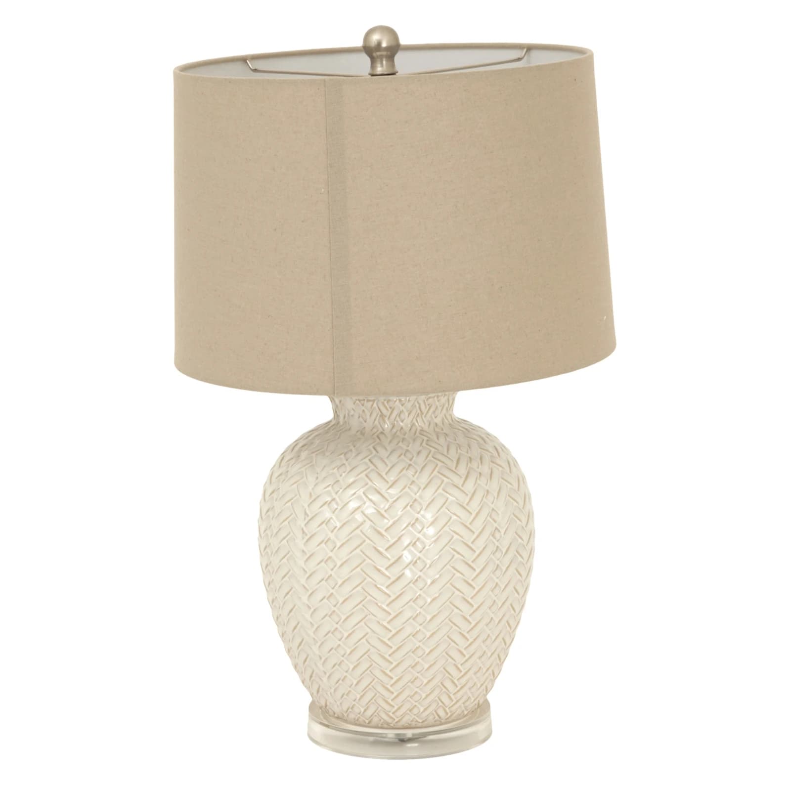 Twill Weave Ceramic Table Lamp With Linen Shade - Table lamps, photo 2 of 5