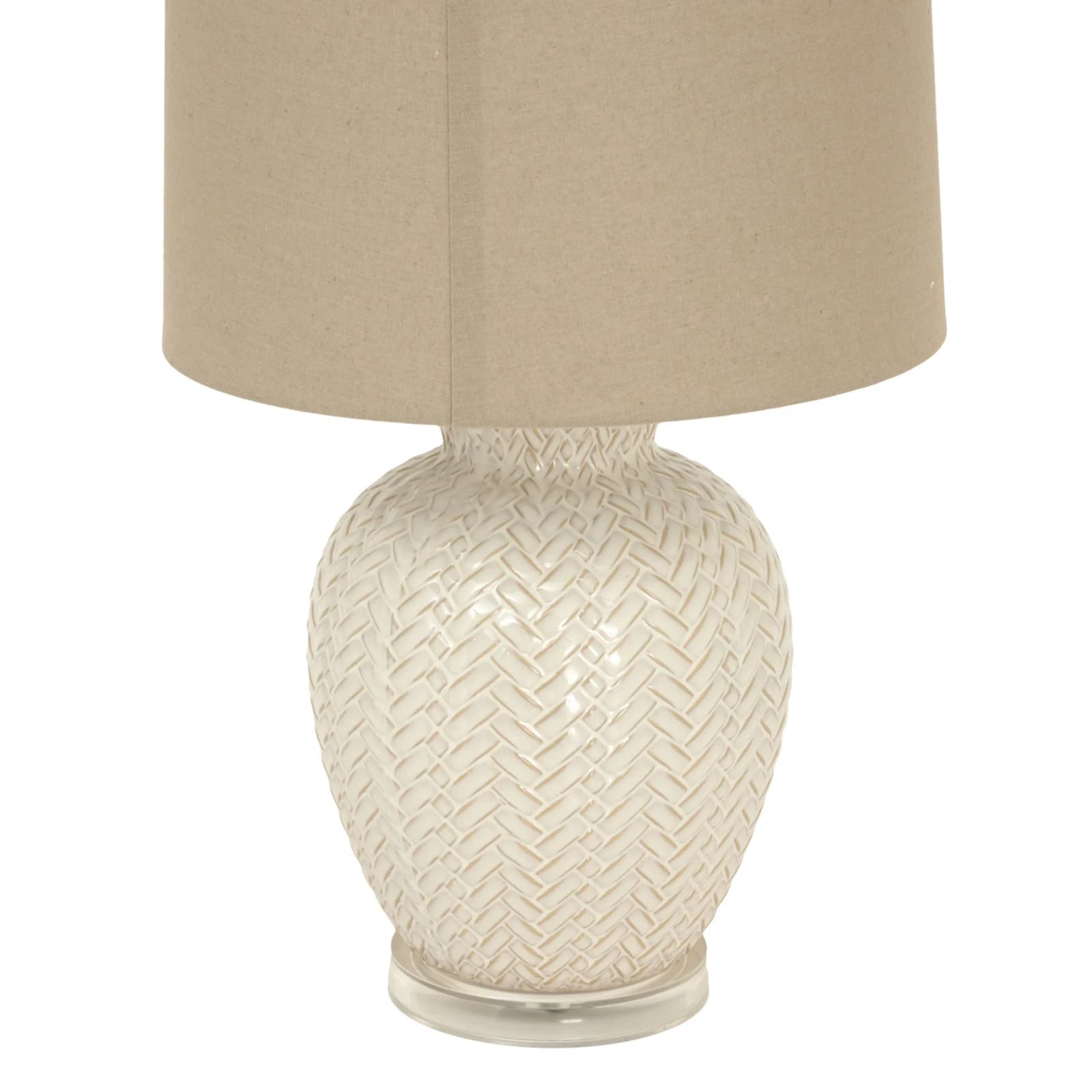 Twill Weave Ceramic Table Lamp With Linen Shade - Table lamps, photo 3 of 5