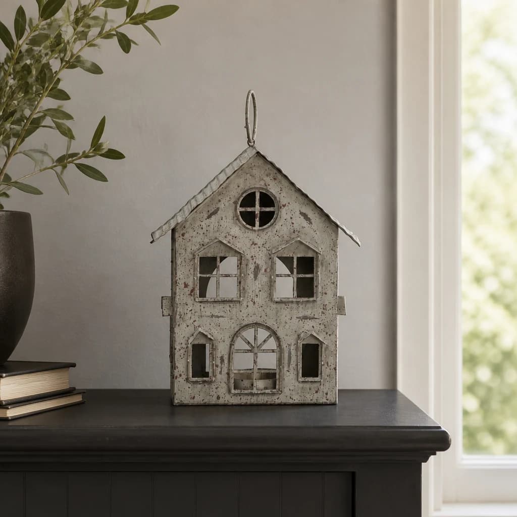 Rustic Metal Hanging House With Tealight Holder - Candles, photo 1 of 3