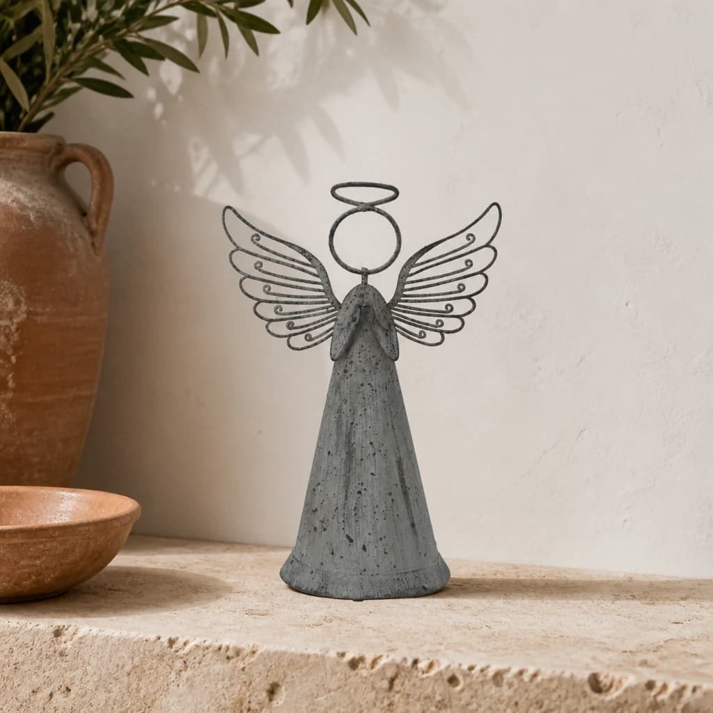 Rustic Metal Standing Angel - Sculptures & ornaments, photo 1 of 3