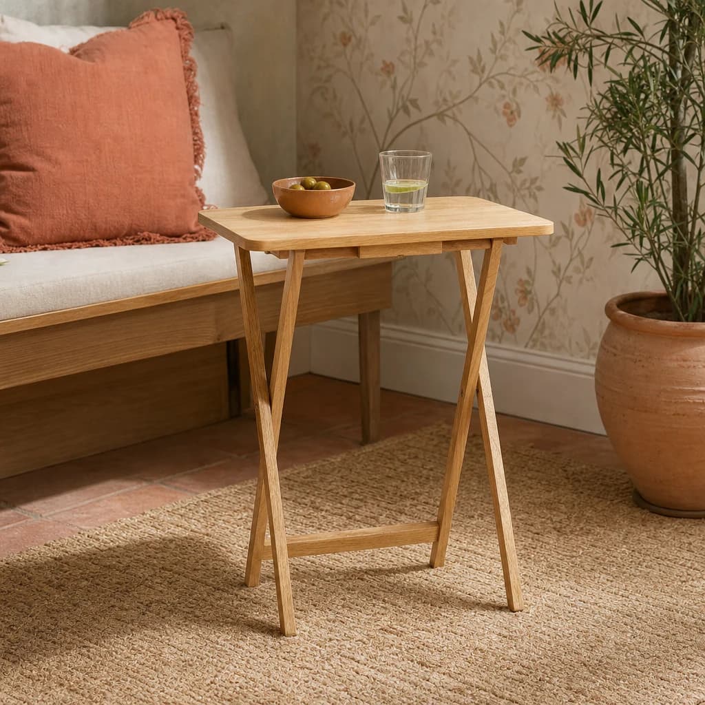 Heva Tropical Hevea Wood Folding Snack Table - Tables, photo 1 of 8