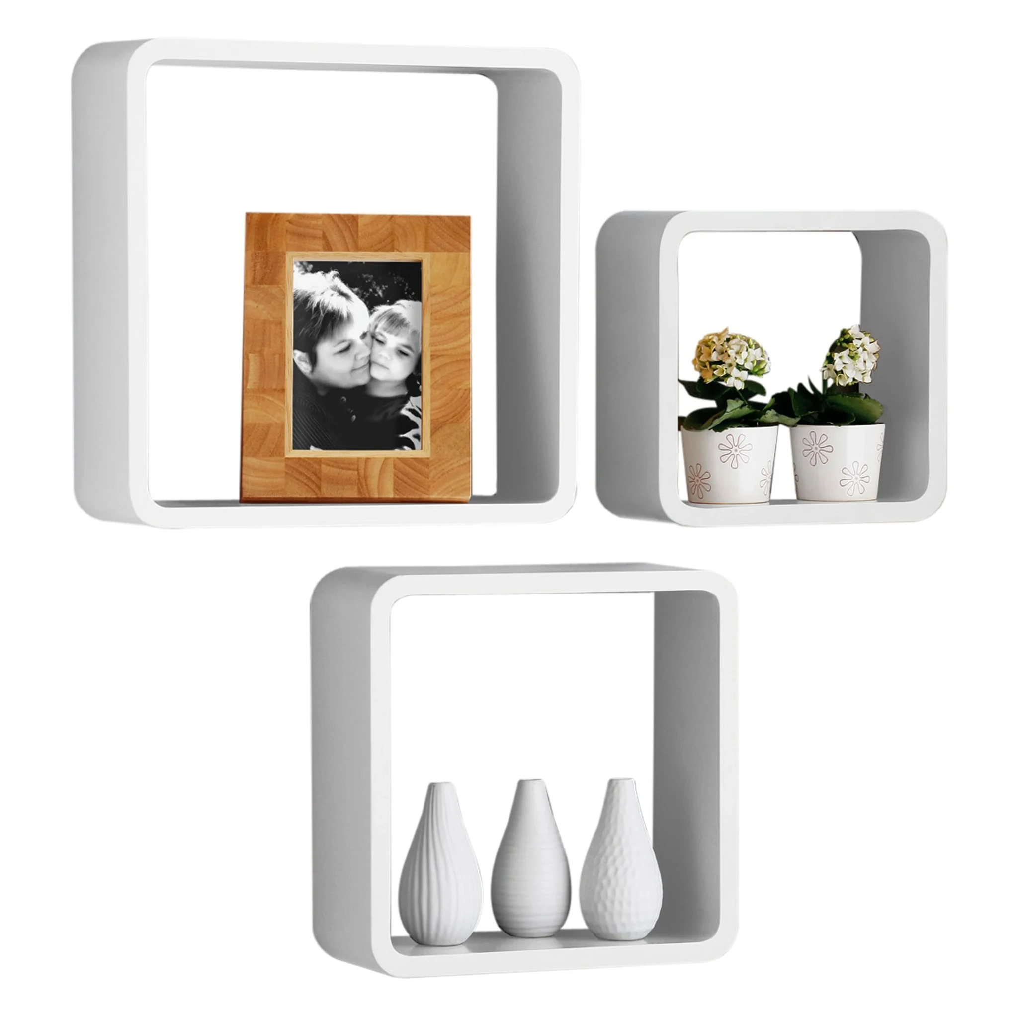 Kayli Set Of Three White Wall Cubes - Bookcases & shelving, photo 2 of 2