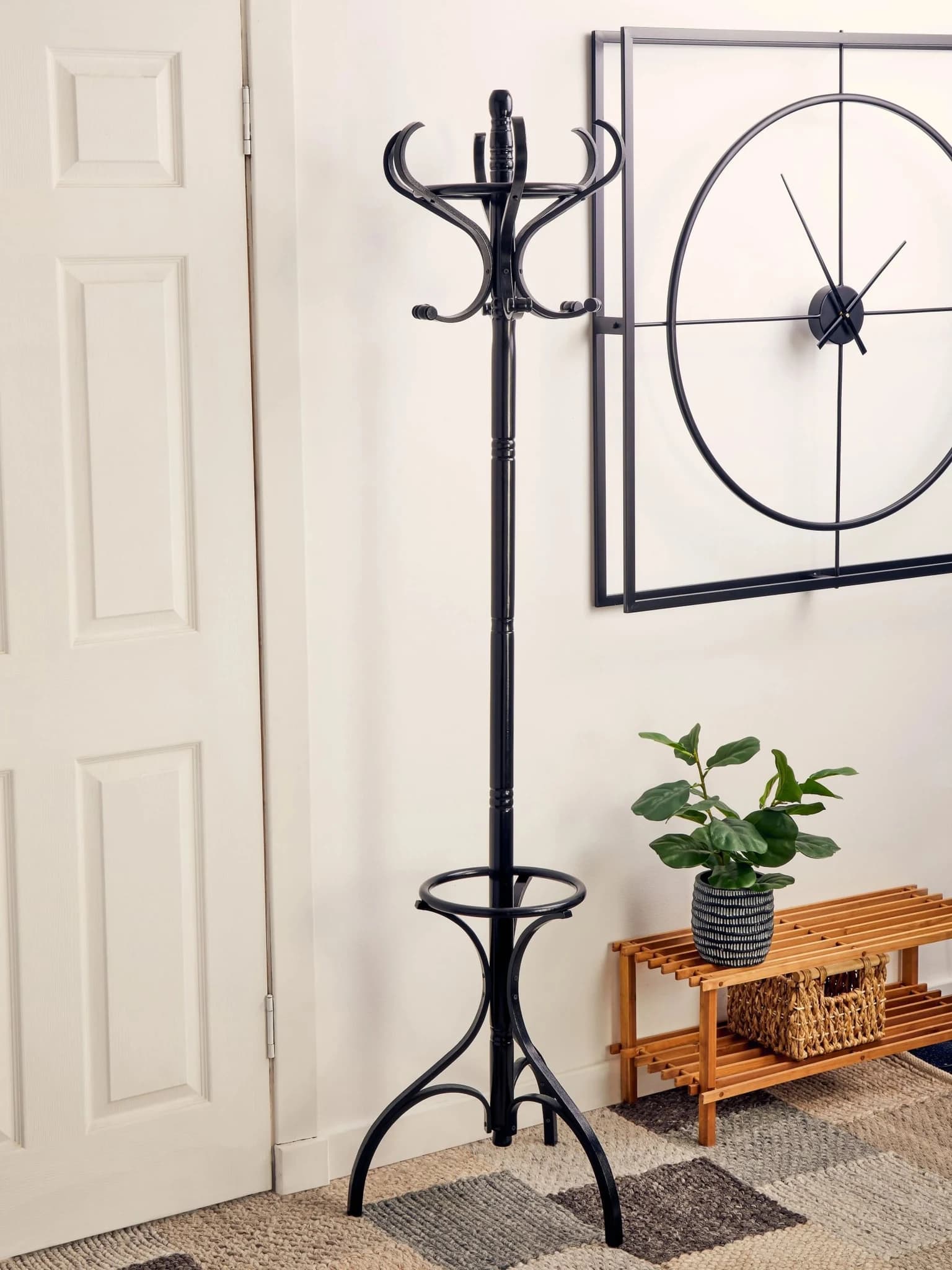 Kennedy Black Finish Floor Standing Coat Stand - Bookcases & shelving, photo 5 of 5