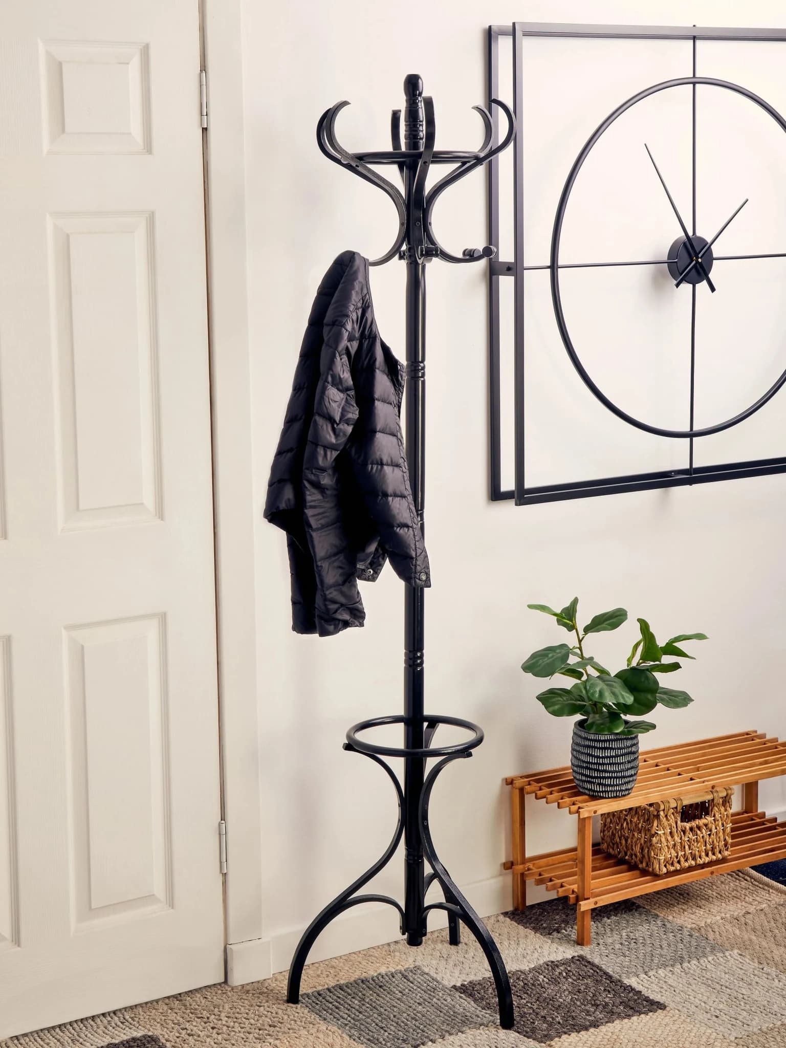 Kennedy Black Finish Floor Standing Coat Stand - Bookcases & shelving, photo 4 of 5