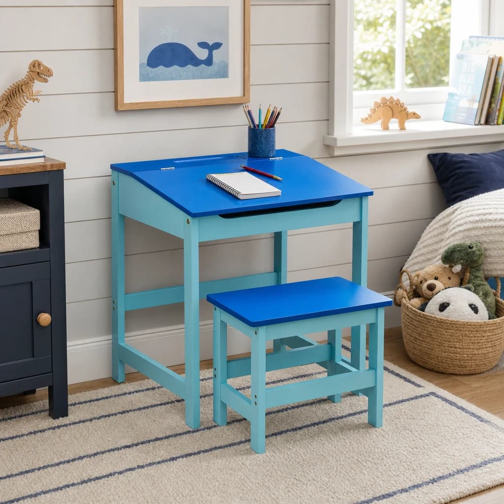 Jordan Childrens Blue Desk And Stool - Seating, photo 1 of 3