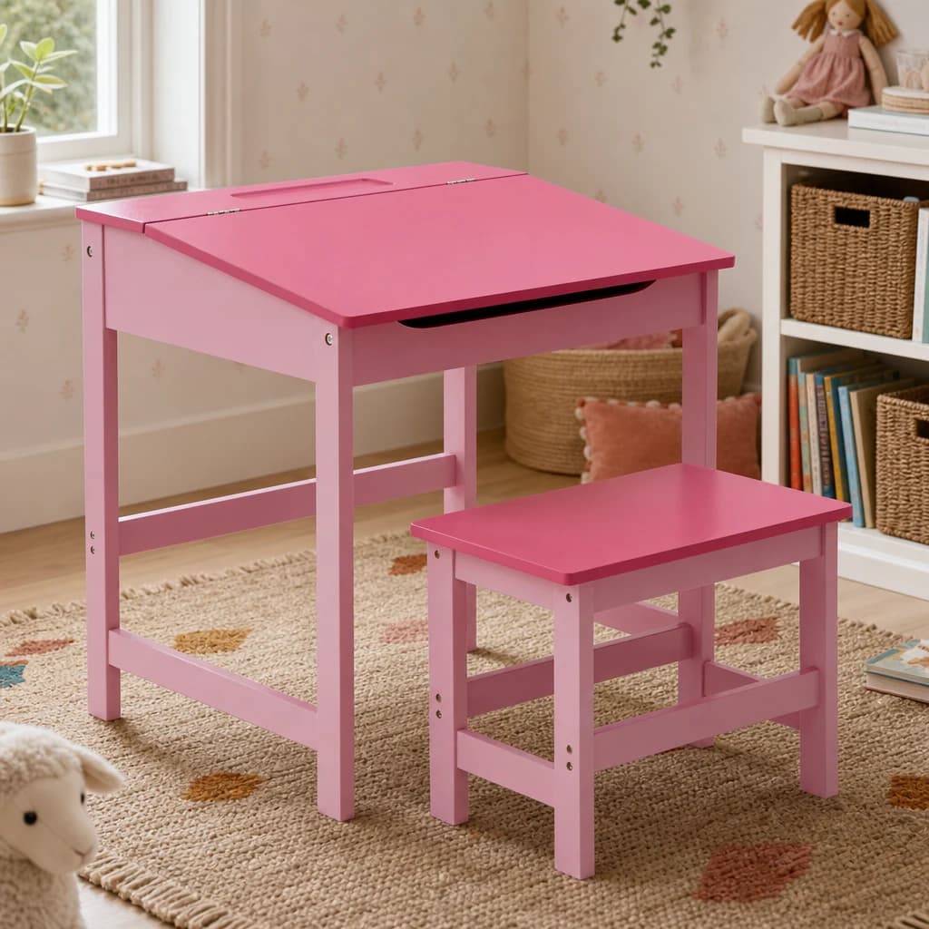 Jordan Childrens Pink Desk And Stool - Seating, photo 1 of 8
