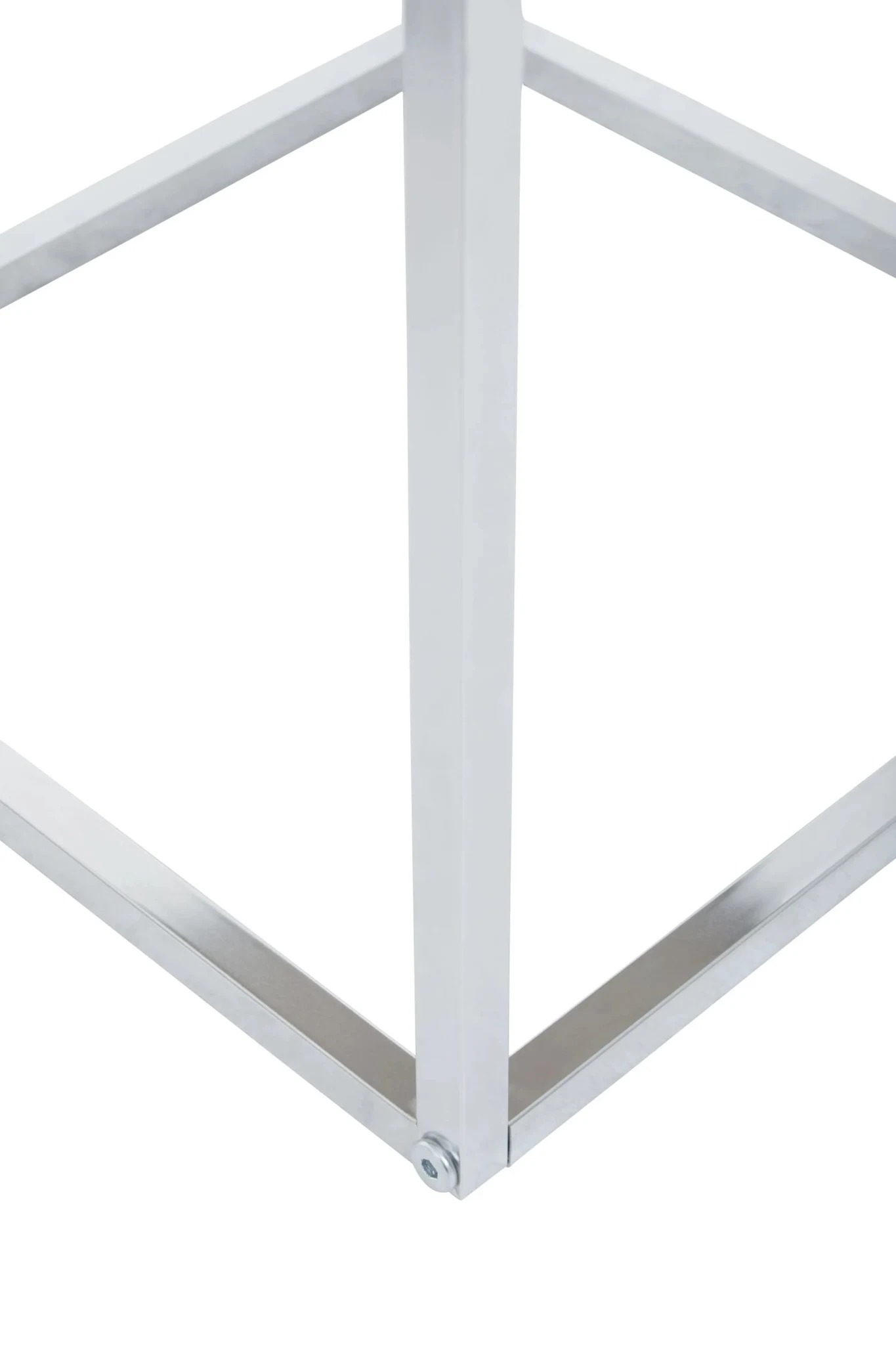 Fulton Matte White Nest Of 3 Tables With Chrome Frame - Tables, photo 5 of 6