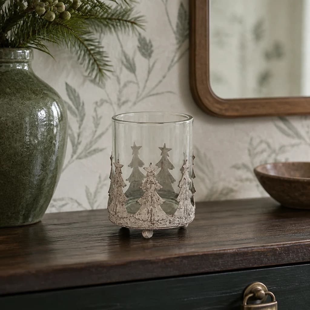 Large Rustic Glass Candle Holder - Candles, photo 1 of 3