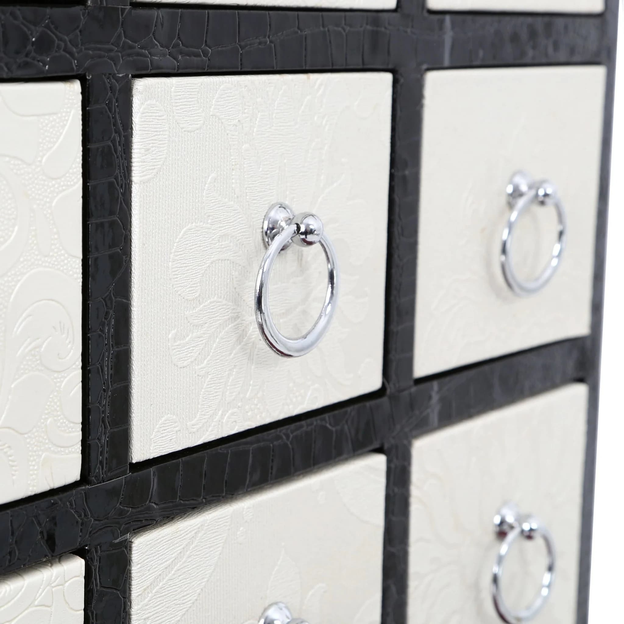 Carla Black Crocodile Leather Effect Chest of 9 Drawers - Bookcases & shelving, photo 3 of 3