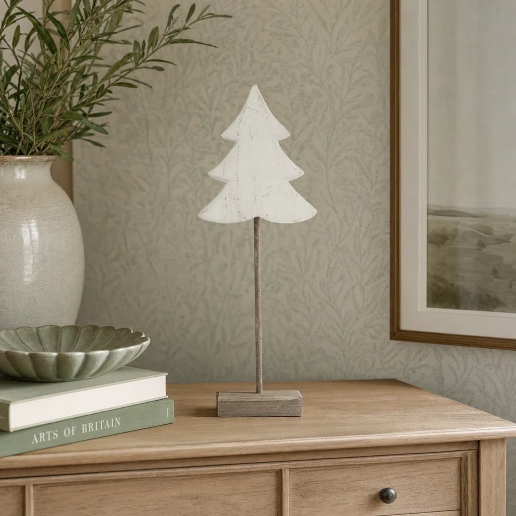 Whitewashed Rustic Tree On Stand - Console tables, photo 1 of 5