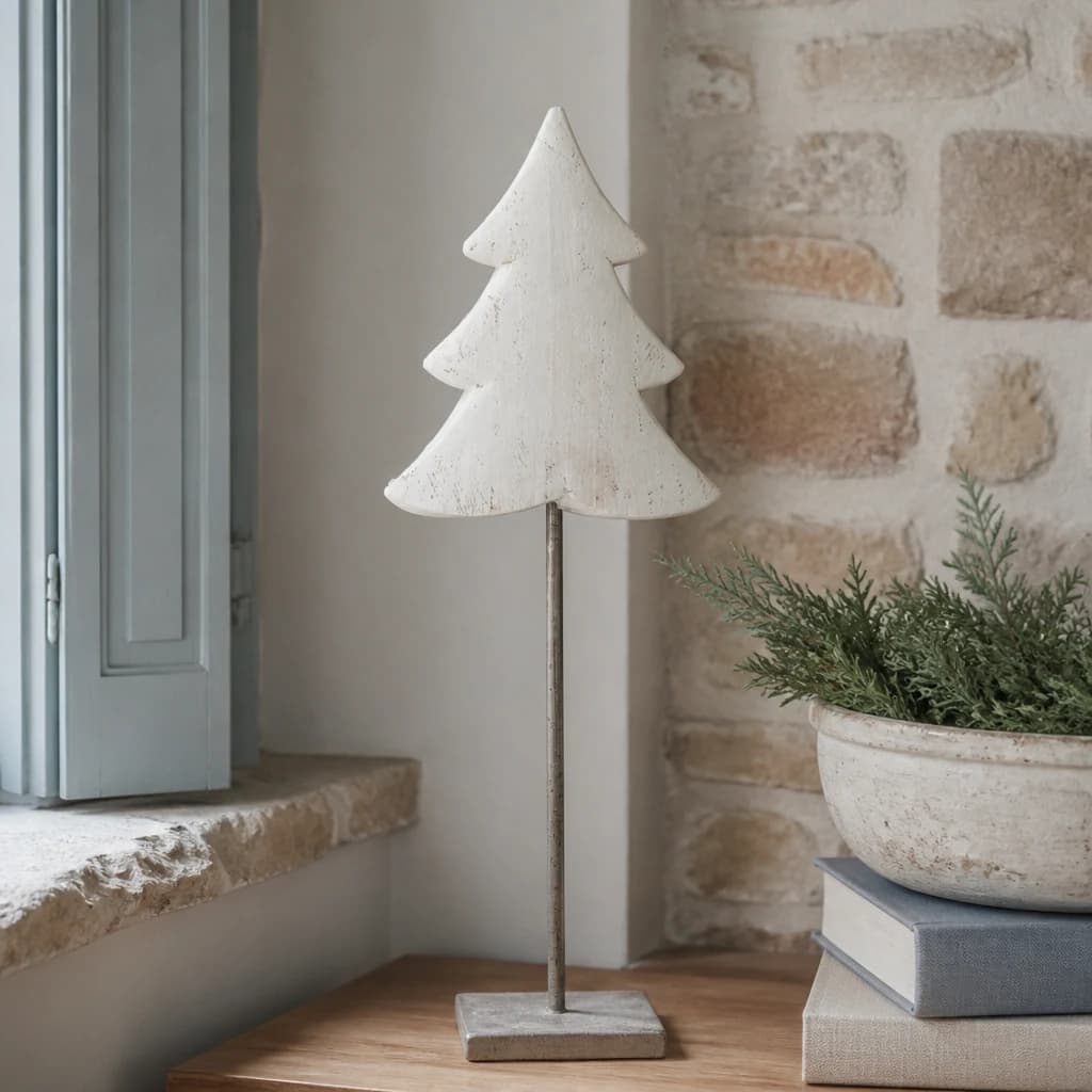 Large Whitewashed Rustic Tree On Stand - Lanterns, photo 1 of 6