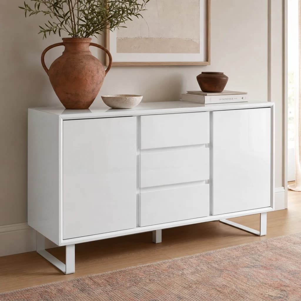 Moritz White High Gloss Sideboard - Bookcases & shelving, photo 1 of 2