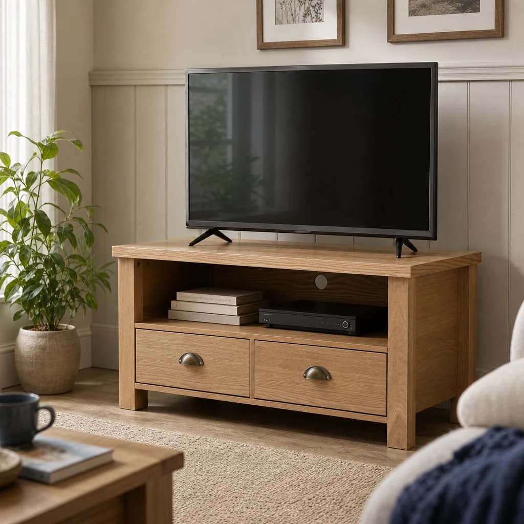 Westbury Oak Wood Veneer Media Unit - Bookcases & shelving, photo 1 of 3