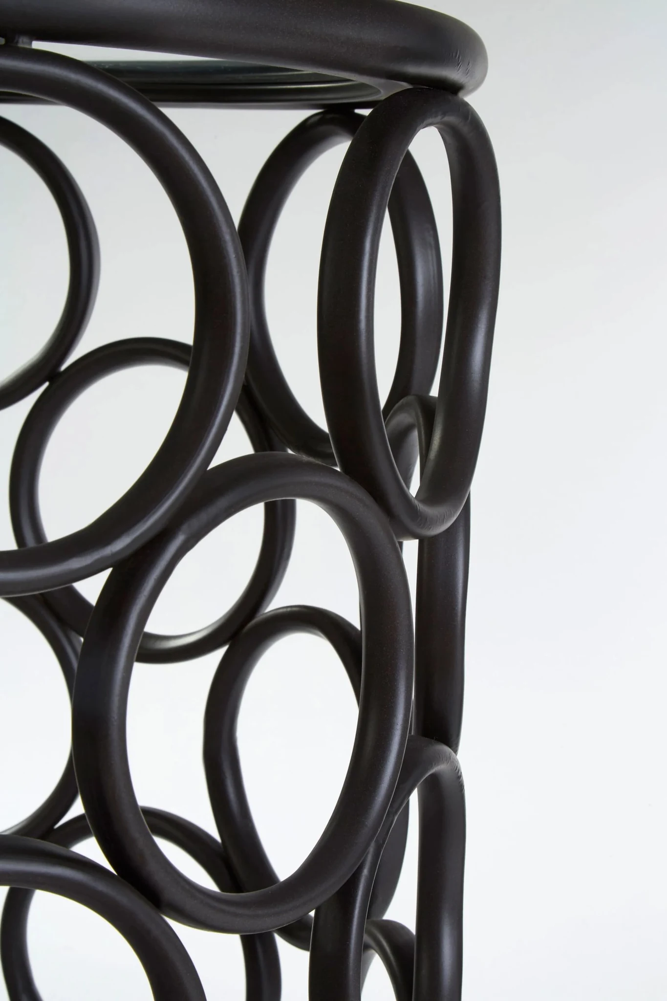 Antalya Black Round Side Table with Glass Top - Tables, photo 4 of 6