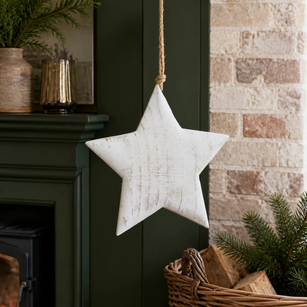 Large Whitewashed Rustic Hanging Star - Lanterns, photo 1 of 3
