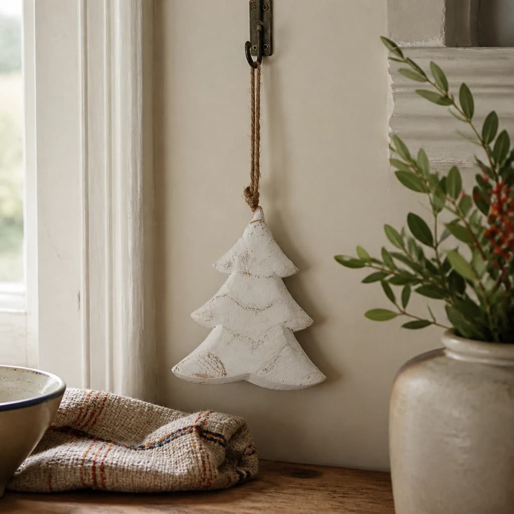 Whitewashed Rustic Hanging Tree - Decorative, photo 1 of 2