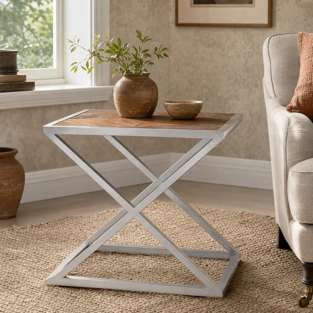 Hudson Wood Veneer Square Side Table - Tables, photo 1 of 2