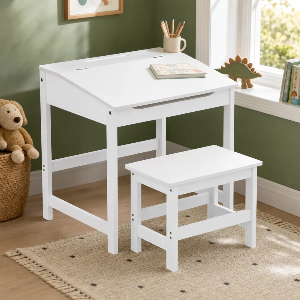 Jordan Childrens White Desk And Stool - Seating, photo 1 of 3