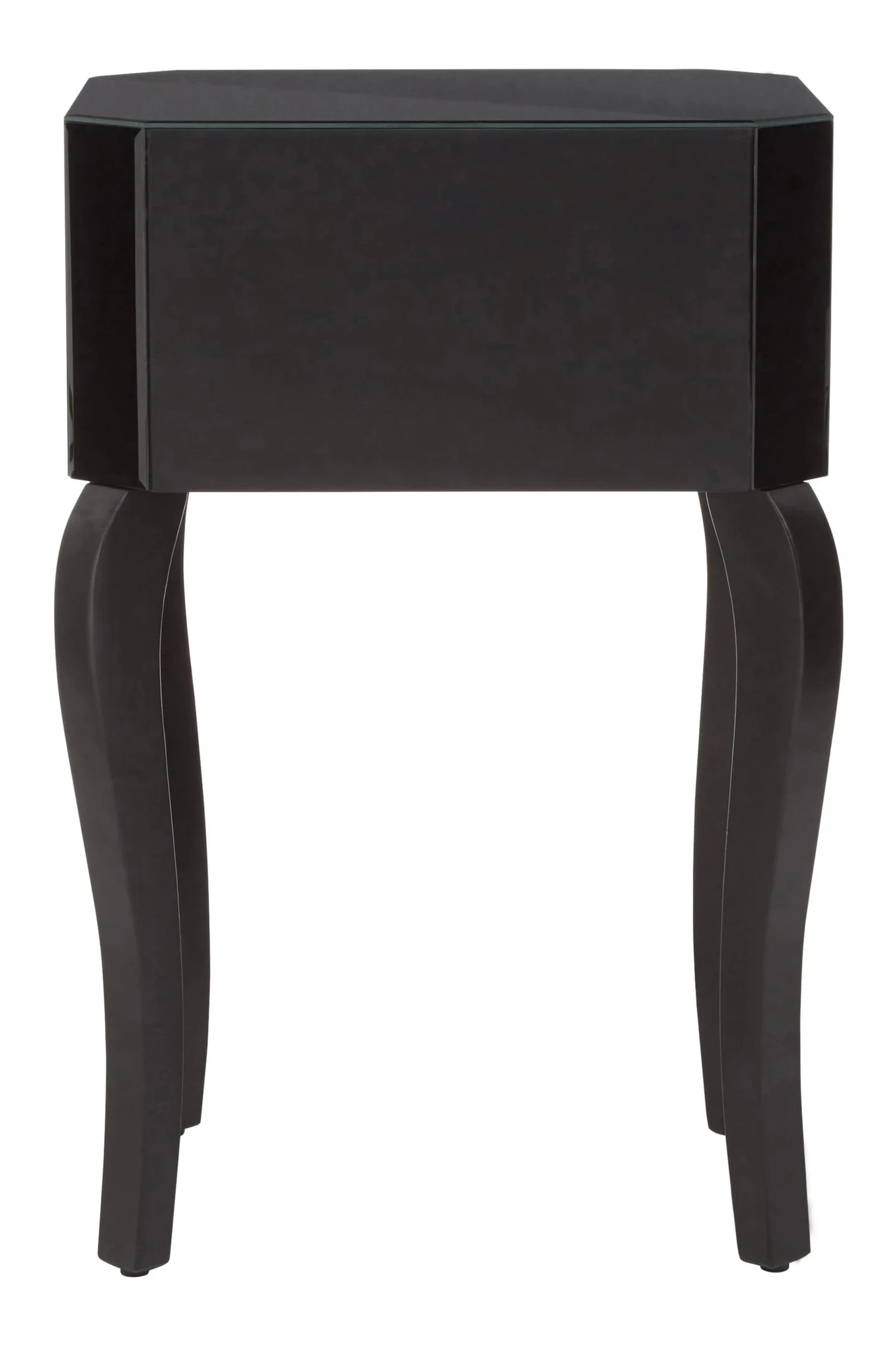 Orchid 1 Drawer Black Mirrored Glass Side Table - Tables, photo 2 of 5