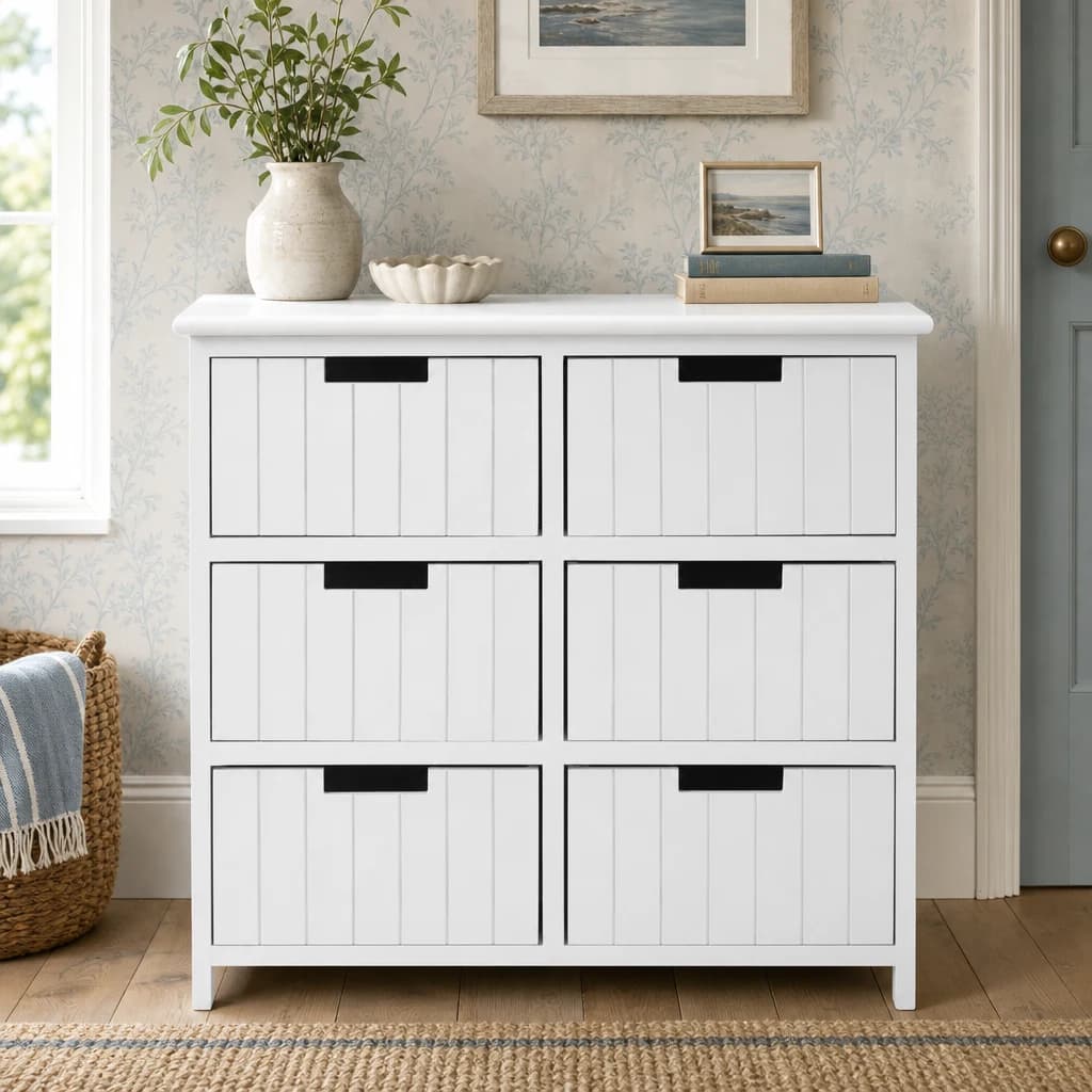 New England White Mdf 6 Drawers Chest - Bookcases & shelving, photo 1 of 7