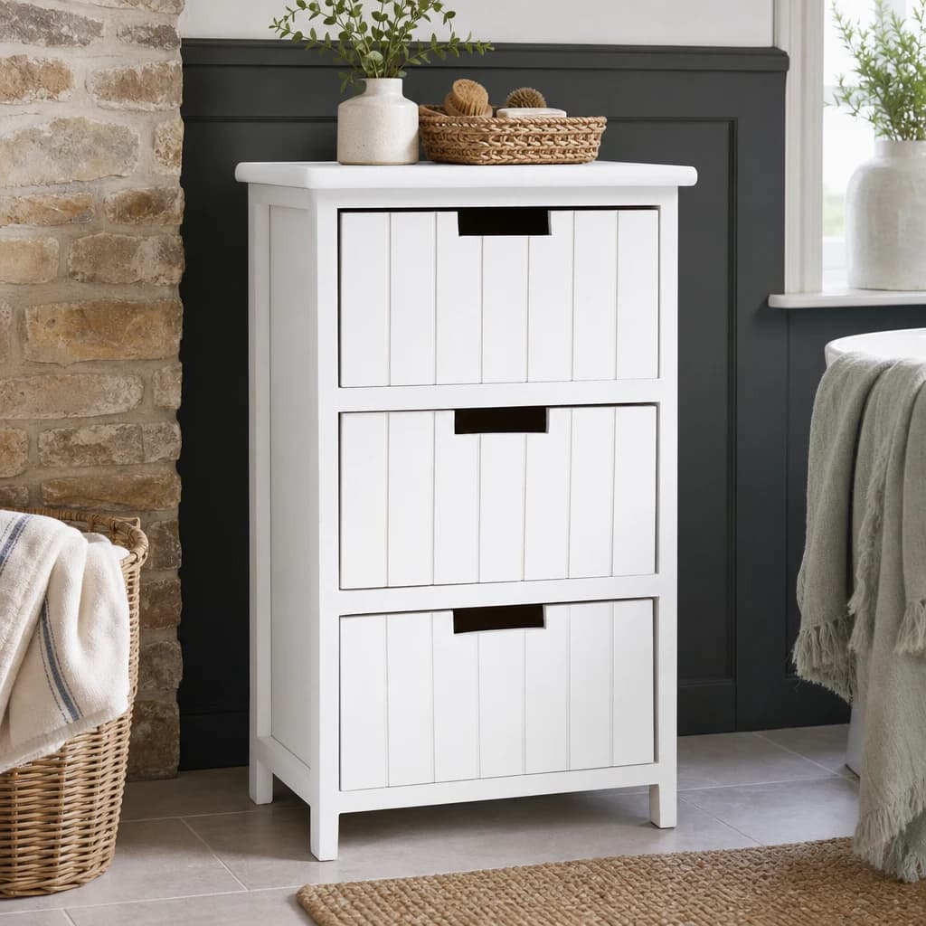 New England White 3 Drawers Chest - Bookcases & shelving, photo 1 of 7