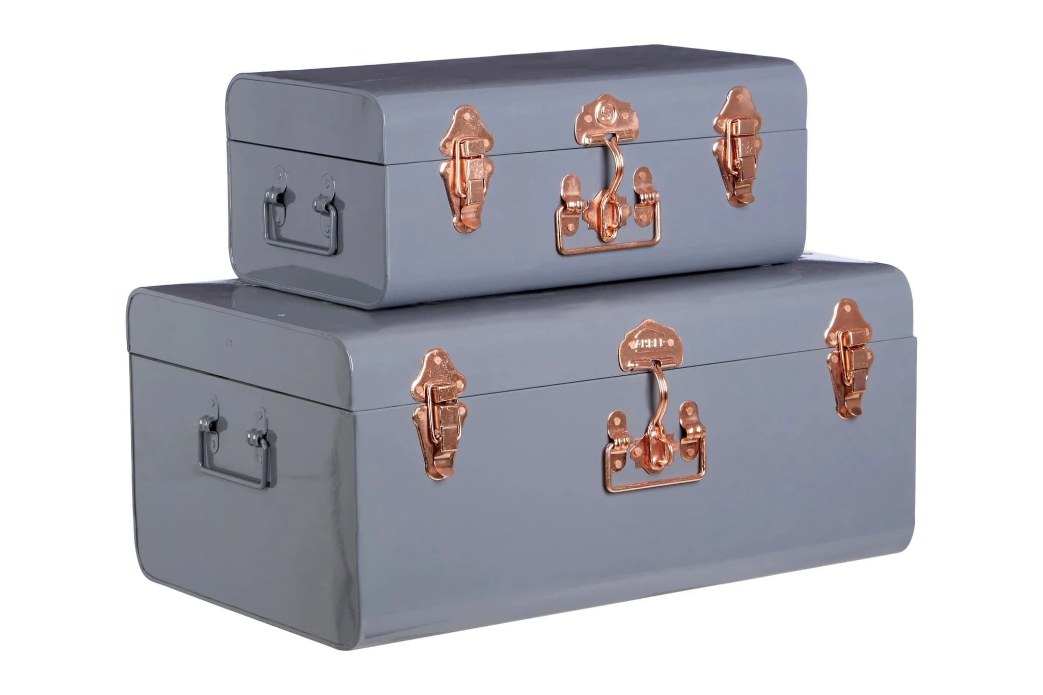 Parley Set of Two Grey Storage Trunks - Bookcases & shelving, photo 2 of 3