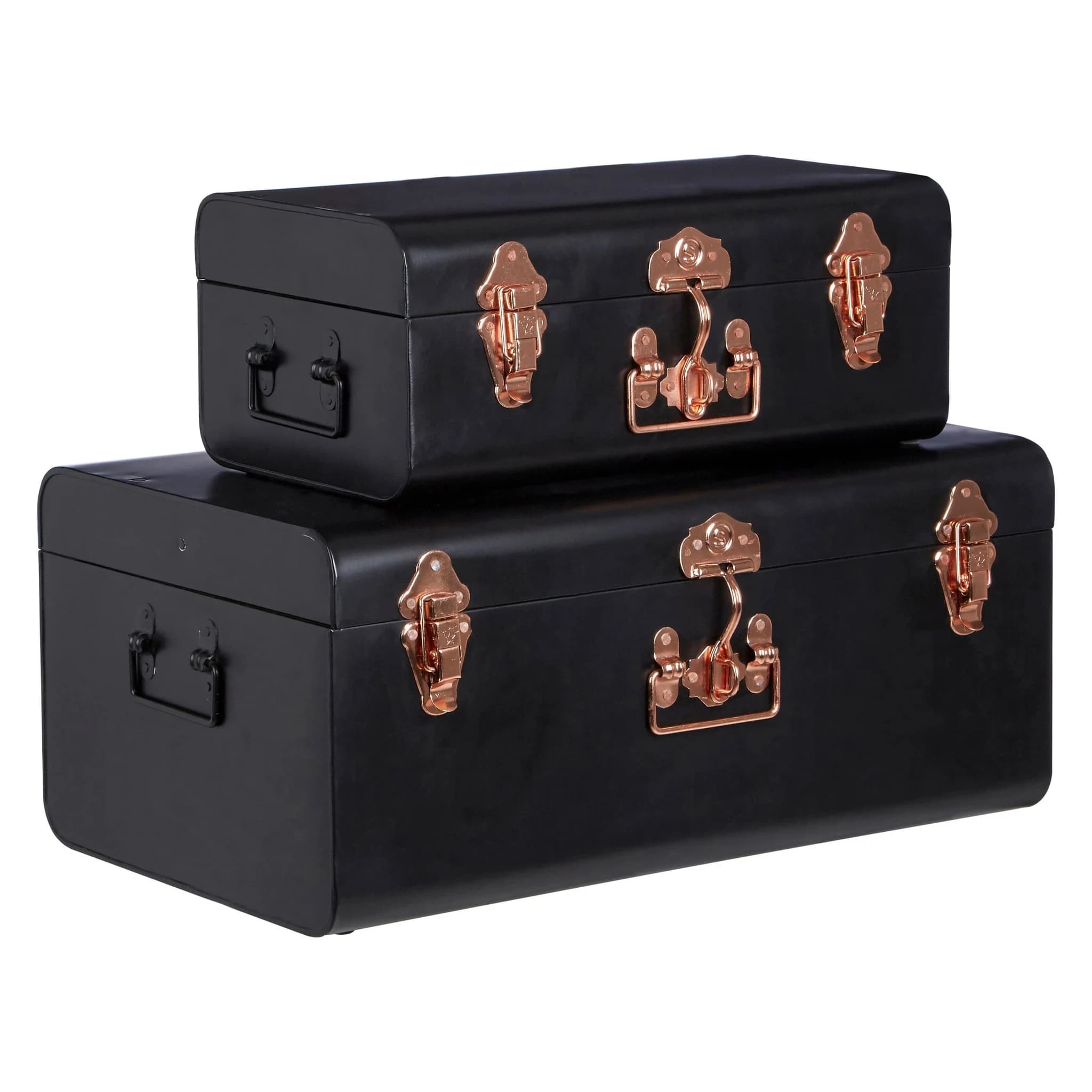 Parley Set of Two Black Storage Trunks - Bookcases & shelving, photo 2 of 3