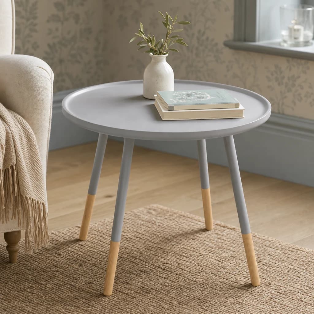 Viborg Grey Large Round Side Table - Tables, photo 1 of 3