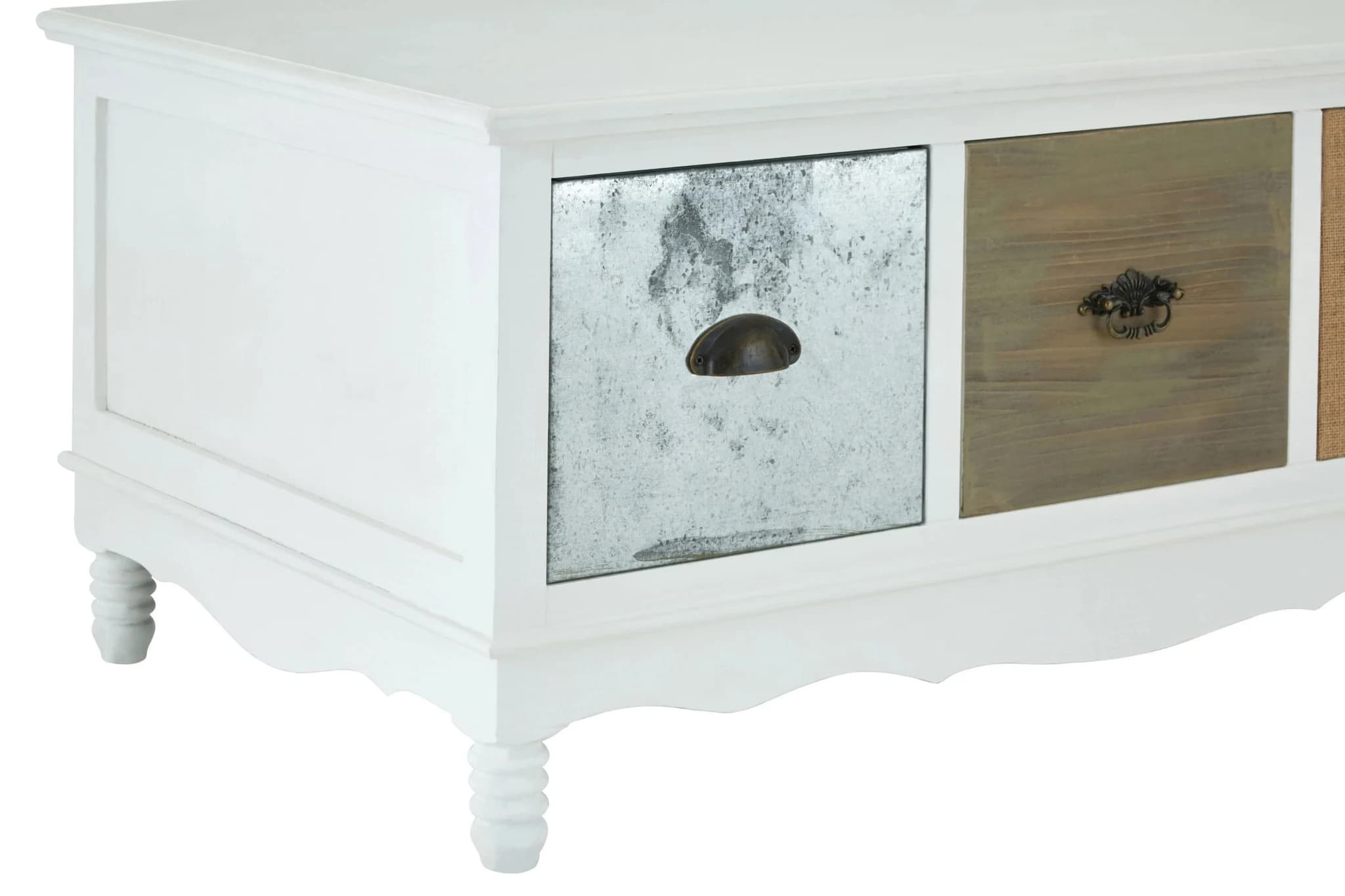Weymouth White Finish Coffee Table with Multicolour Drawers - Tables, photo 6 of 7