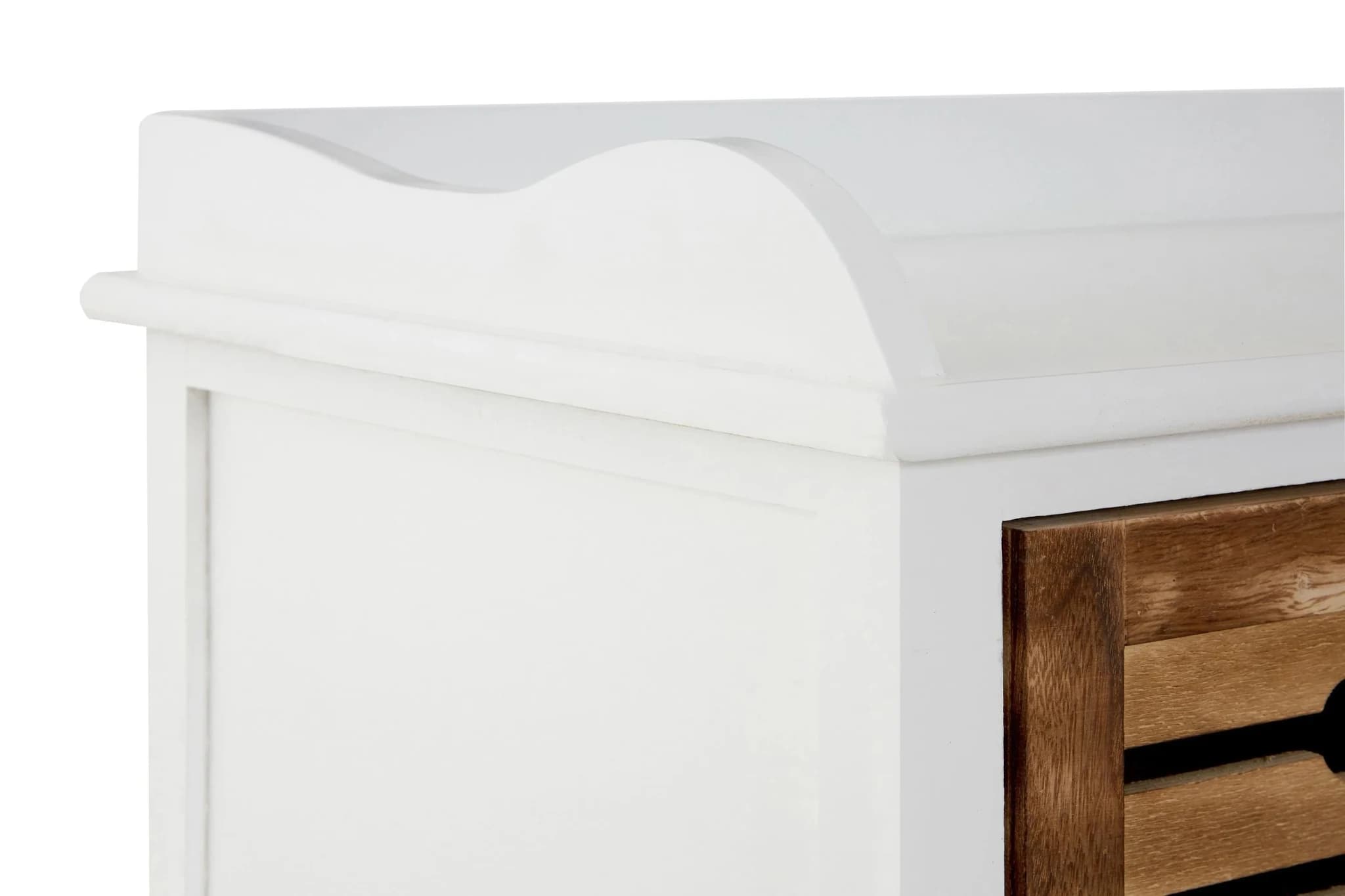 Portsmouth White and Natural Wooden Bench with Drawers - Bookcases & shelving, photo 5 of 5