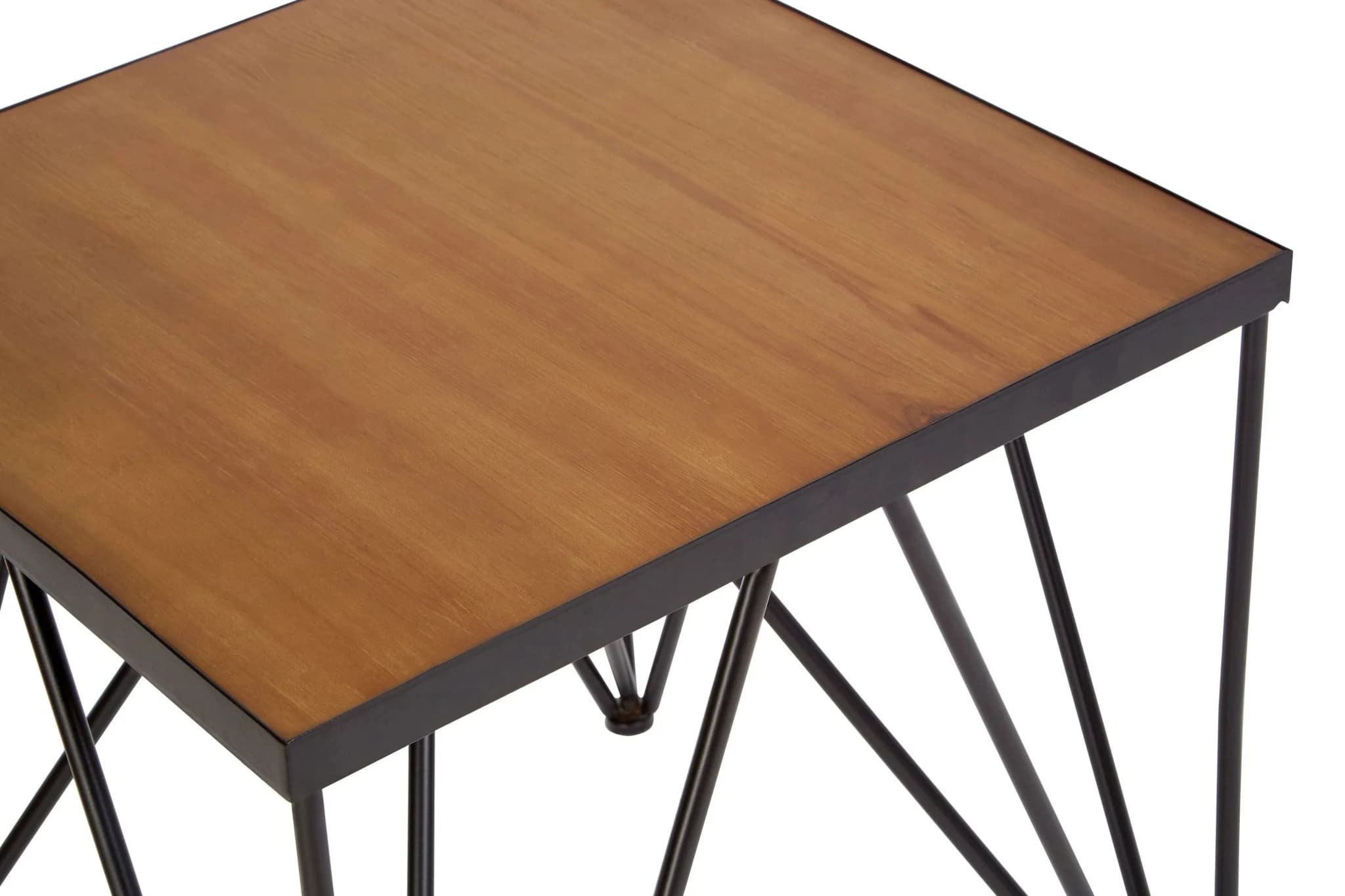 New Foundry Wooden Square Side Table with Metal Legs - Tables, photo 3 of 4