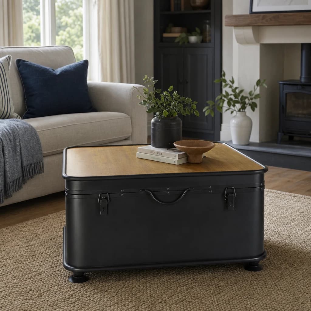 New Foundry Wooden and Metal Coffee Table With Storage - Tables, photo 1 of 5