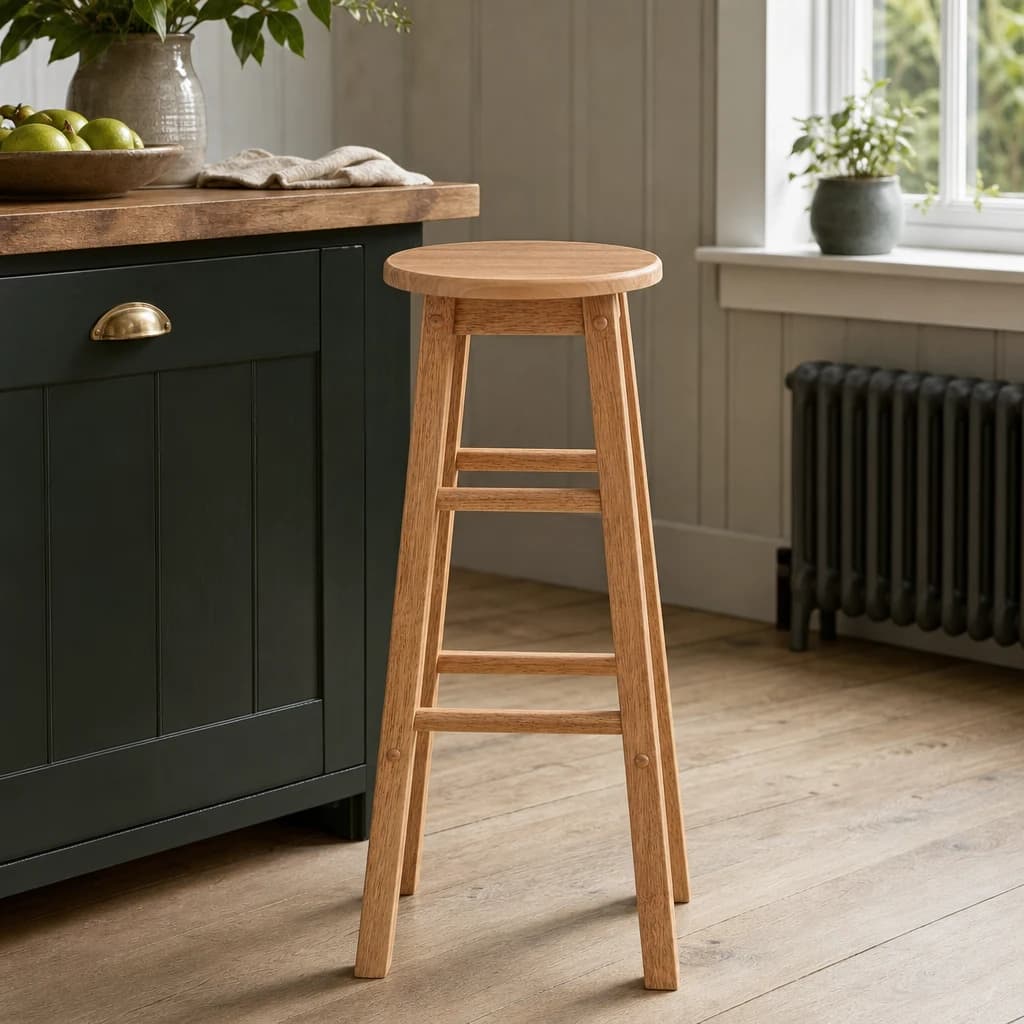 Selby Natural Tropical Hevea Wood Tall Bar Stool - Seating, photo 1 of 6