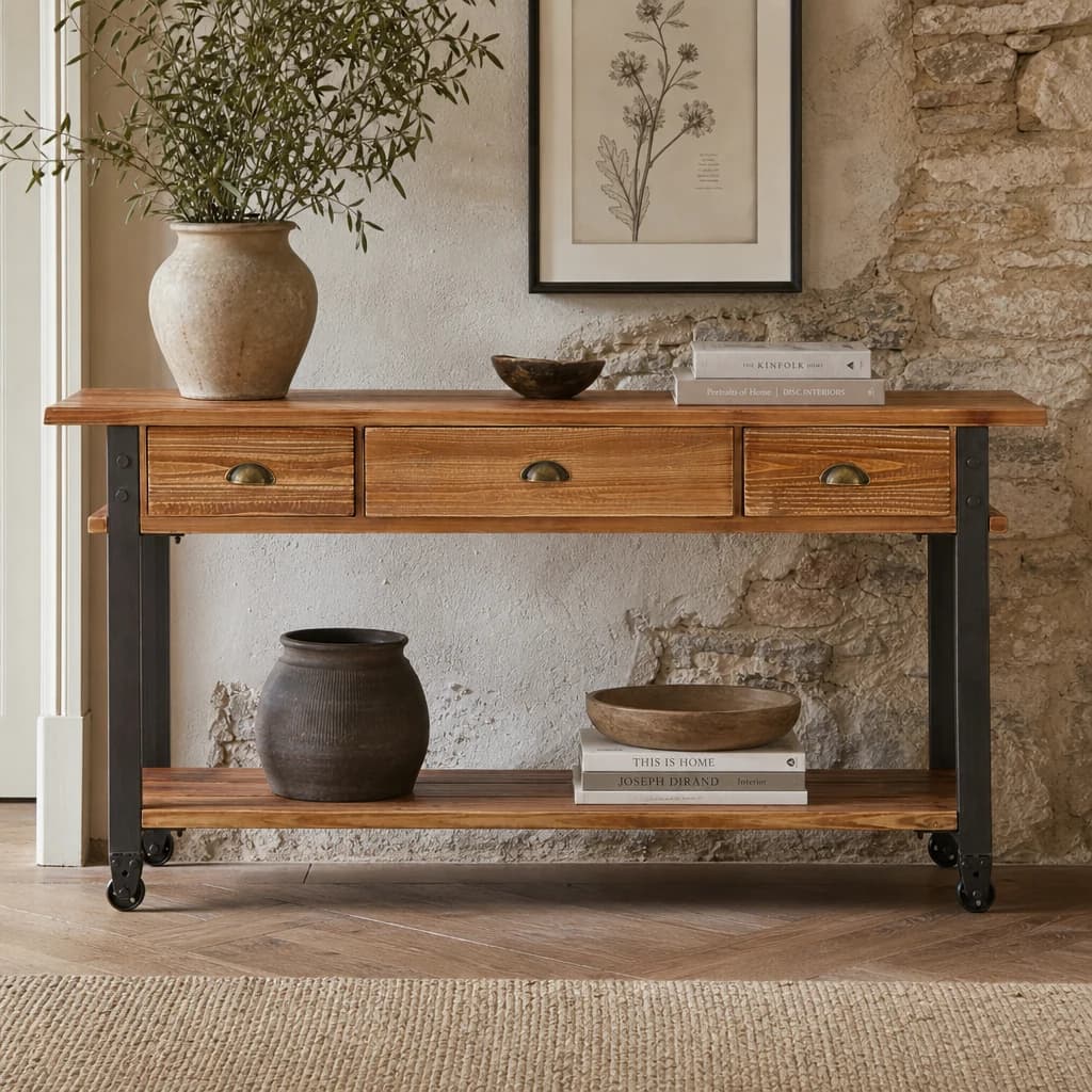 New Foundry 3 Drawer Console Table - Tables, photo 1 of 5