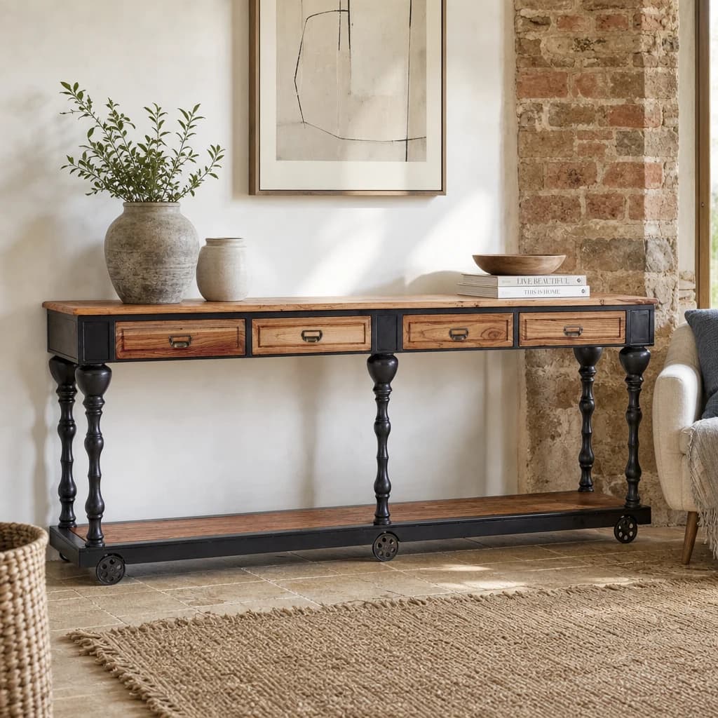 New Foundry 4 Drawers Console Table - Tables, photo 1 of 5