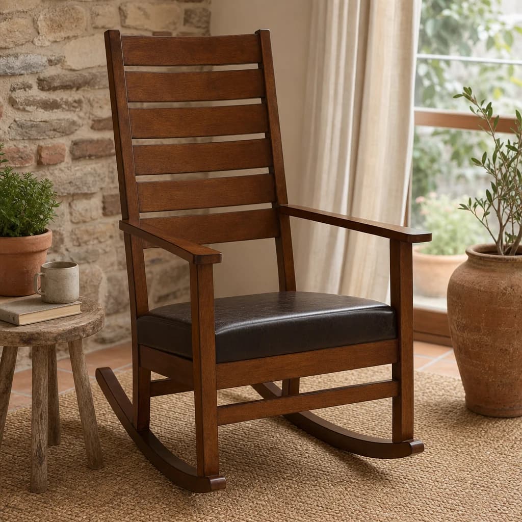 Relax Brown Leather Effect Rocking Chair - Seating, photo 1 of 8