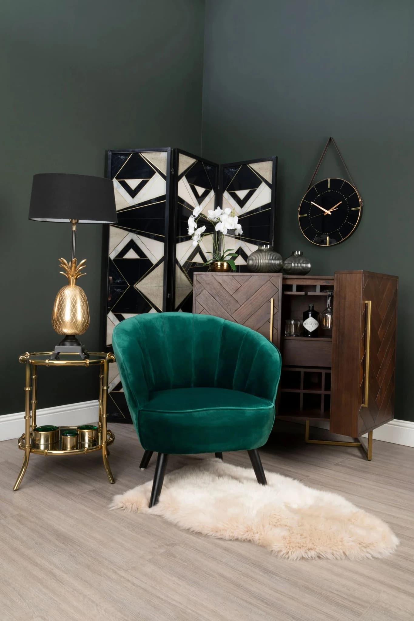Brando Acacia Wood Effect Drinks Cabinet - Furniture, photo 4 of 5